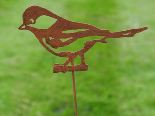 Rusty Metal Sparrow Garden Stake