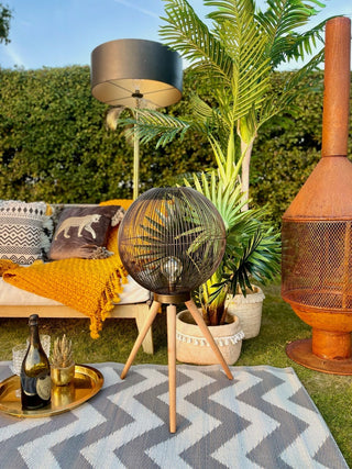 Vintage 70s Gold Palm Tree Floor Lamp