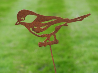Rusty Metal Sparrow Garden Stake