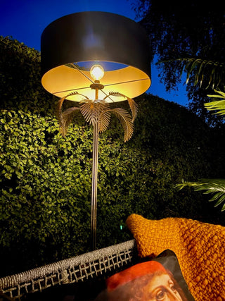 Vintage 70s Gold Palm Tree Floor Lamp