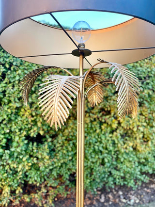 Vintage 70s Gold Palm Tree Floor Lamp