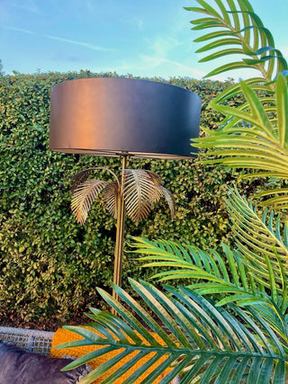 Vintage 70s Gold Palm Tree Floor Lamp