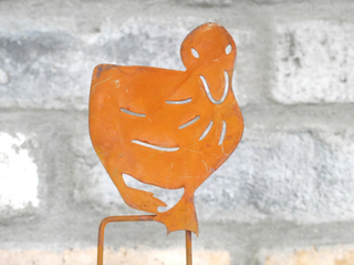 Rusty Duck Family Metal Garden Stakes