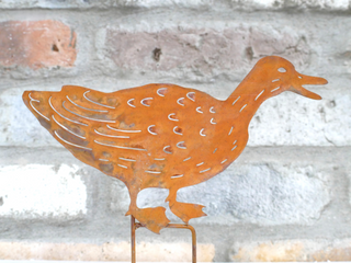 Rusty Duck Family Metal Garden Stakes