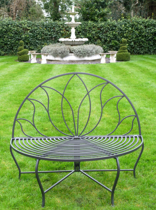 Grey Metal Garden Bench
