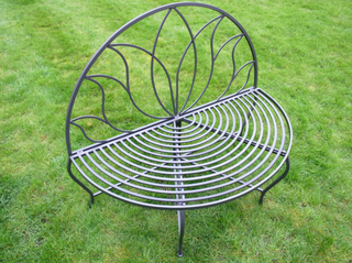 Grey Metal Garden Bench