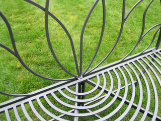 Grey Metal Garden Bench