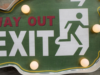 Large Metal Exit Light