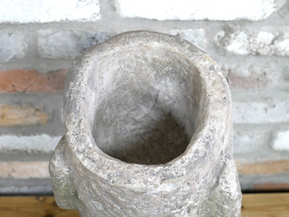 Stone Moai Face Bust Head Planter
