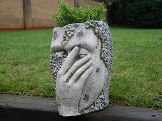 Stone Lady Bust Head Planter