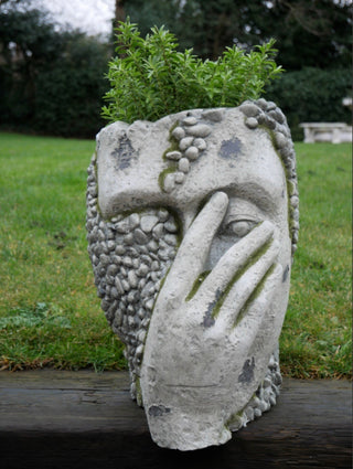 Stone Lady Bust Head Planter