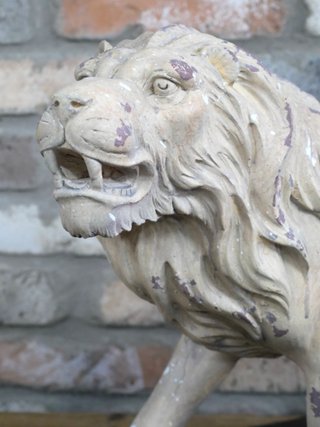 Large Rustic Lion Garden Ornament