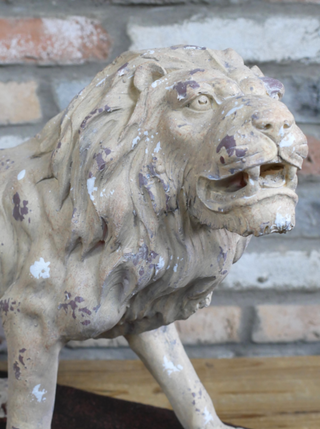 Large Rustic Lion Garden Ornament