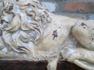 Large Rustic Resting Lion Garden Ornament