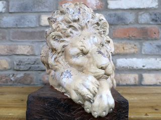 Large Rustic Resting Lion Garden Ornament