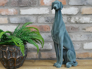 Teal Resin Standing Whippet