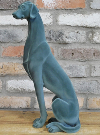 Teal Resin Standing Whippet