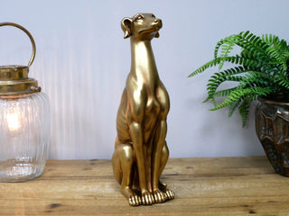 Golden Whippet Garden Ornament