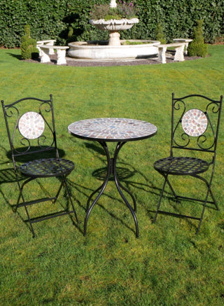 Black Mosaic Garden Bistro Set