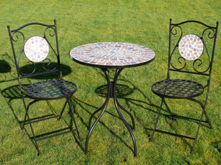 Black Mosaic Garden Bistro Set