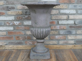 Stone Grey Fluted Urn Planter