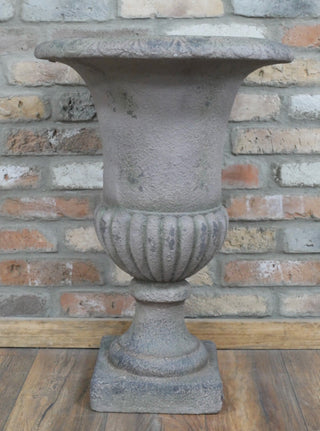 Stone Grey Fluted Urn Planter