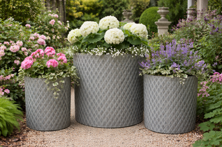 Set of 3 Galvanised Zinc Planters