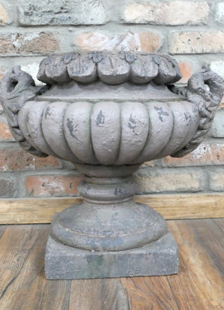 Stone Grey Fluted Urn Planter