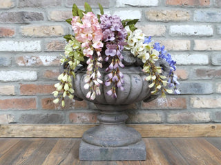 Stone Grey Fluted Urn Planter