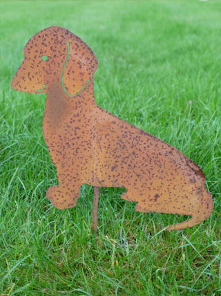 Rusty Metal Dachshund Garden Stake