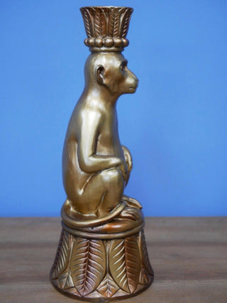 Gold Monkey Candle Holder