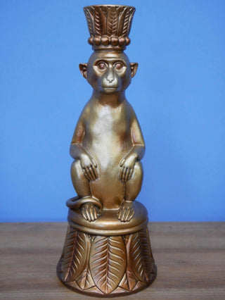 Gold Monkey Candle Holder