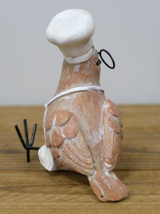 Pair of 2 Resin Chef Birds