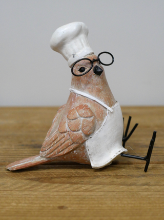 Pair of 2 Resin Chef Birds
