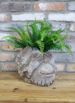 Rustic Monkey Head Plant Pot