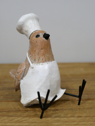 Pair of 2 Resin Chef Birds