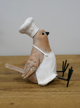 Pair of 2 Resin Chef Birds