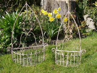 Pair of Large Rusty Aged Wall Planters