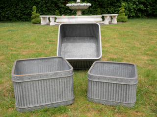 Set of 3 Galvanised Dolly Tubs