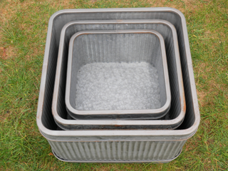 Set of 3 Galvanised Dolly Tubs