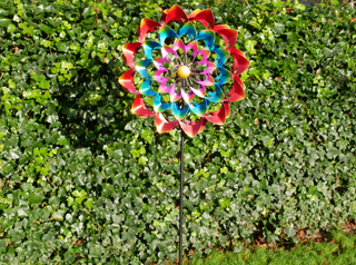 Magical Large Tall Vintage Style Garden Wind Spinner Decorative Stake Ornament