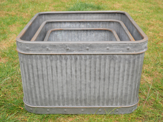 Set of 3 Galvanised Dolly Tubs