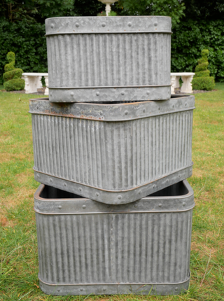 Set of 3 Galvanised Dolly Tubs