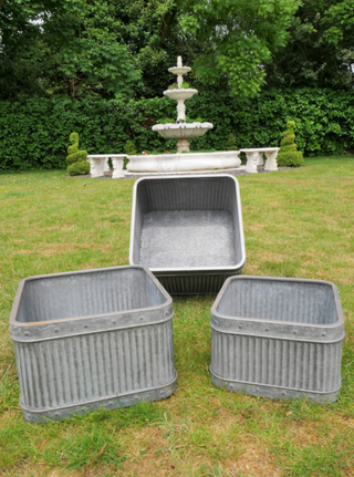 Set of 3 Galvanised Dolly Tubs