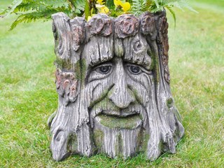 Rustic Tree Stump Planter
