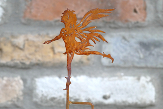 Set of 6 Rusty Metal Fairy Garden Stakes