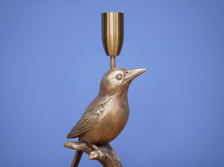Gold Bird Candle Stick Holder