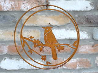 Large Rustic Rusty Effect Round Wind Chime Hanging Garden Decor Ornament