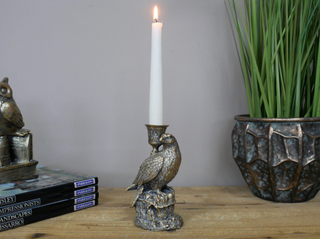 Quirky Silver Eagle Candle Holder