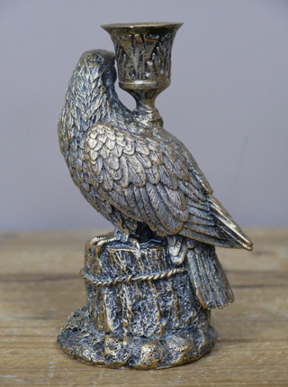 Quirky Silver Eagle Candle Holder
